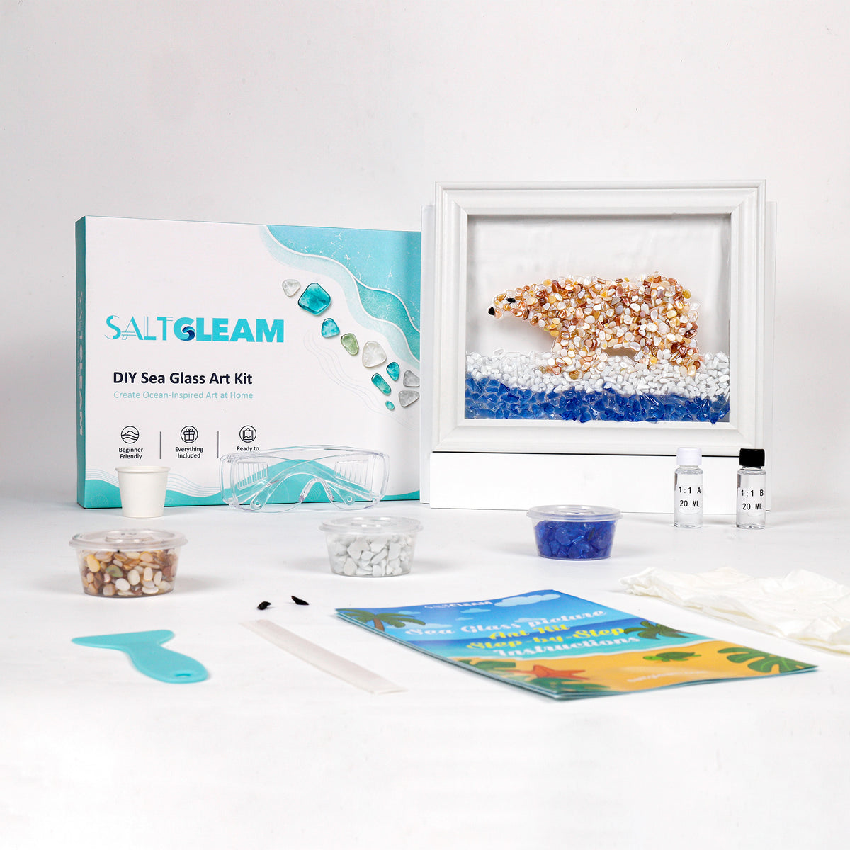 Polar Bear Sea Glass Art Kit
