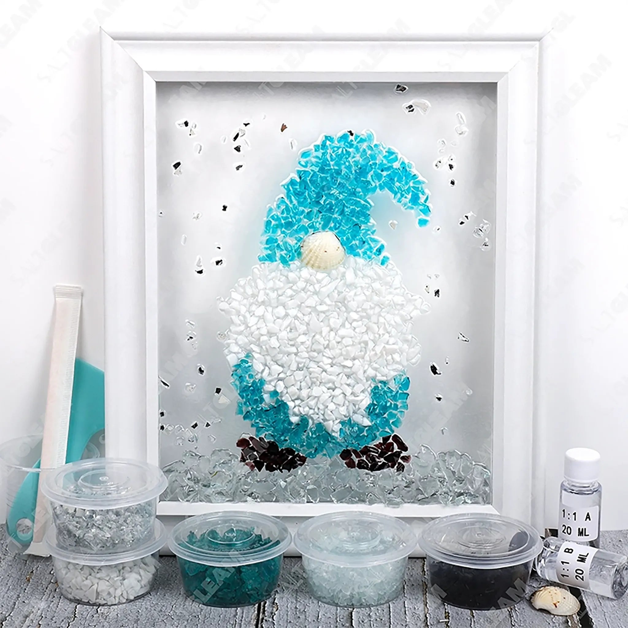 Blue Gnome Sea Glass Art Kit